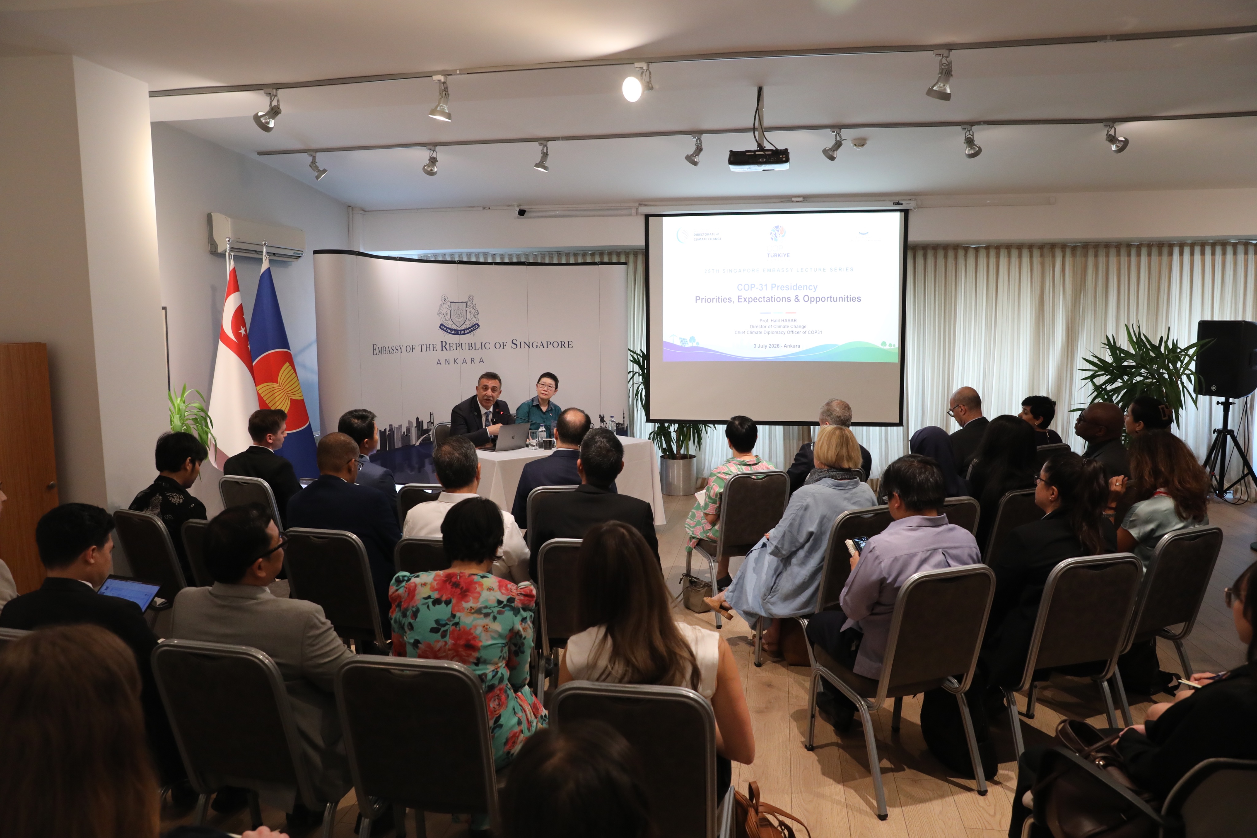 Director of Climate Change Hasar Addresses Singapore Embassy Conference Series