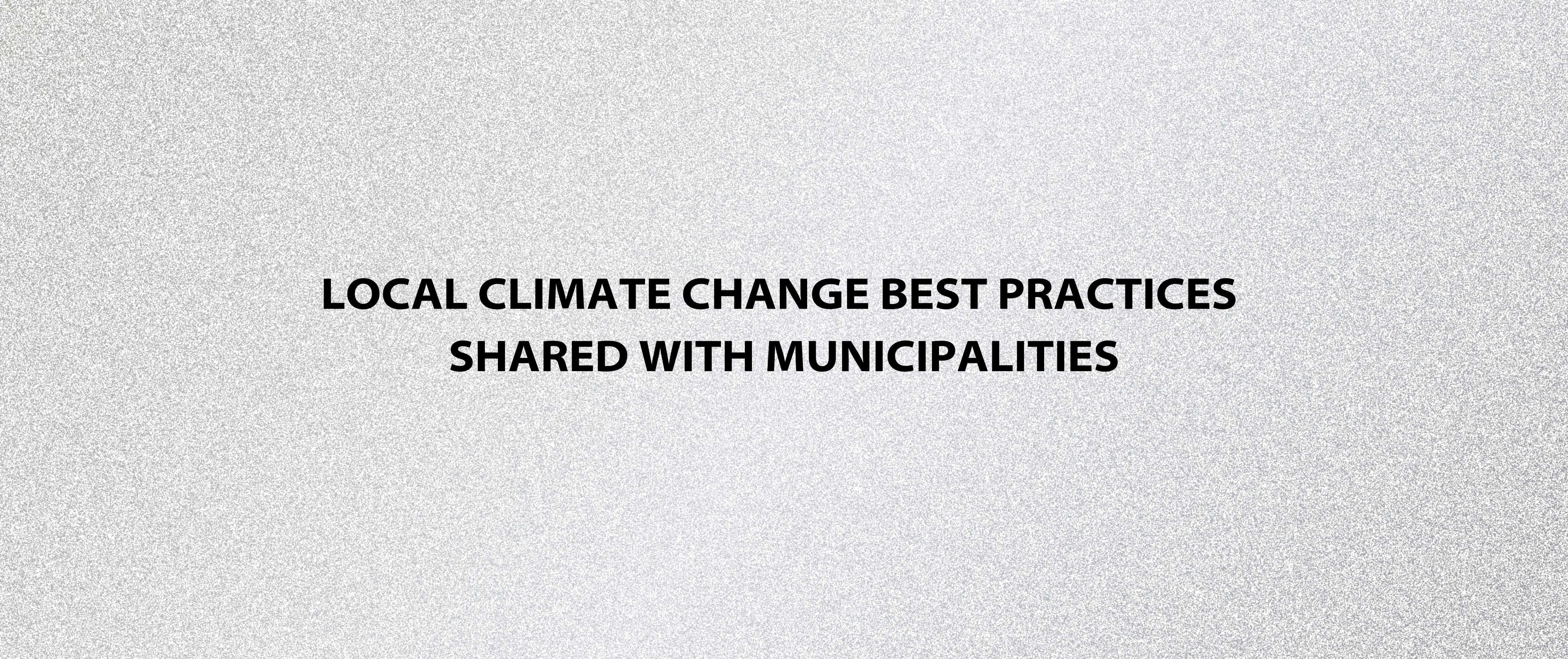 Local Climate Change Best Practices Shared with Municipalities