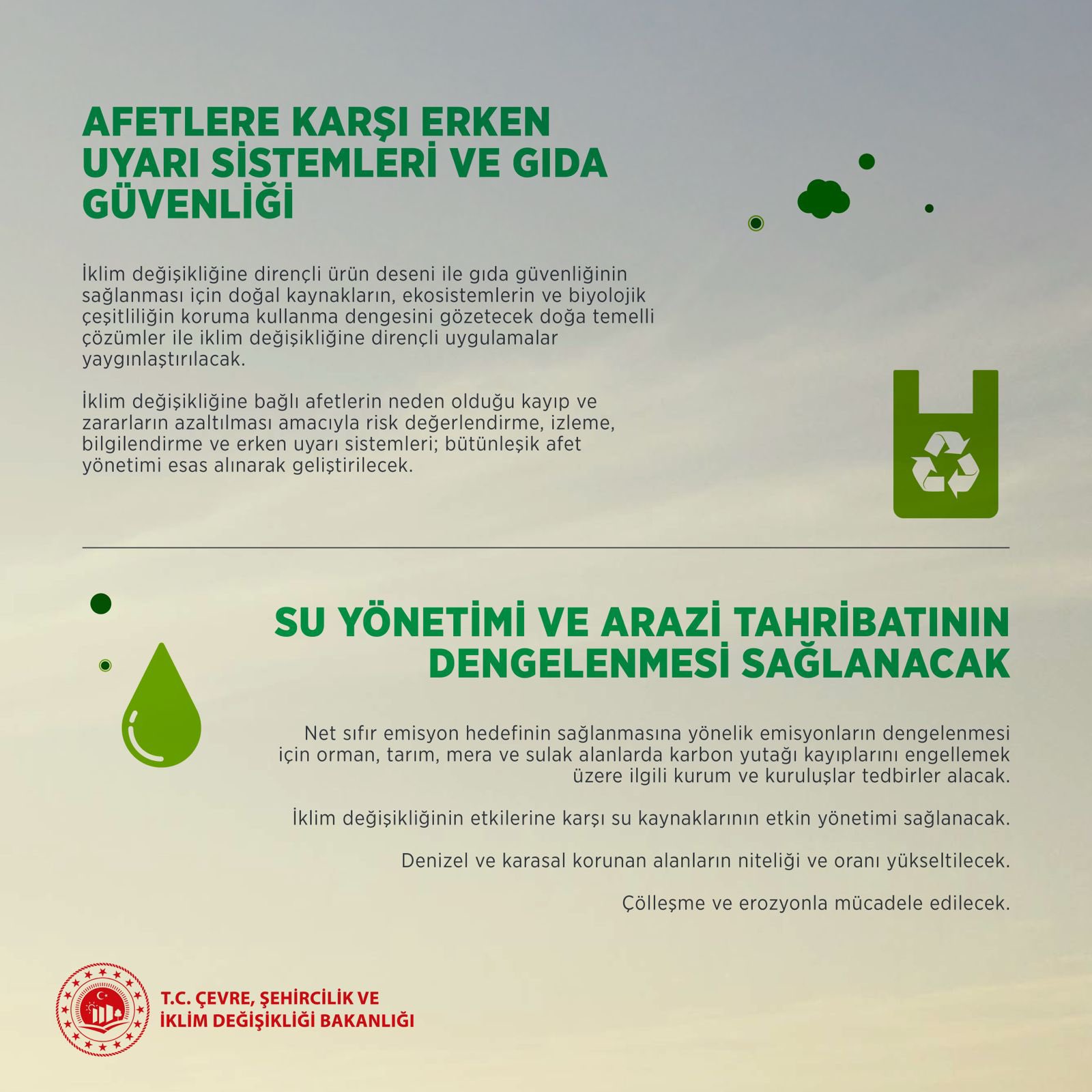 Minister of Environment, Urbanization, and Climate Change Murat Kurum Shares Statement on the Climate Law