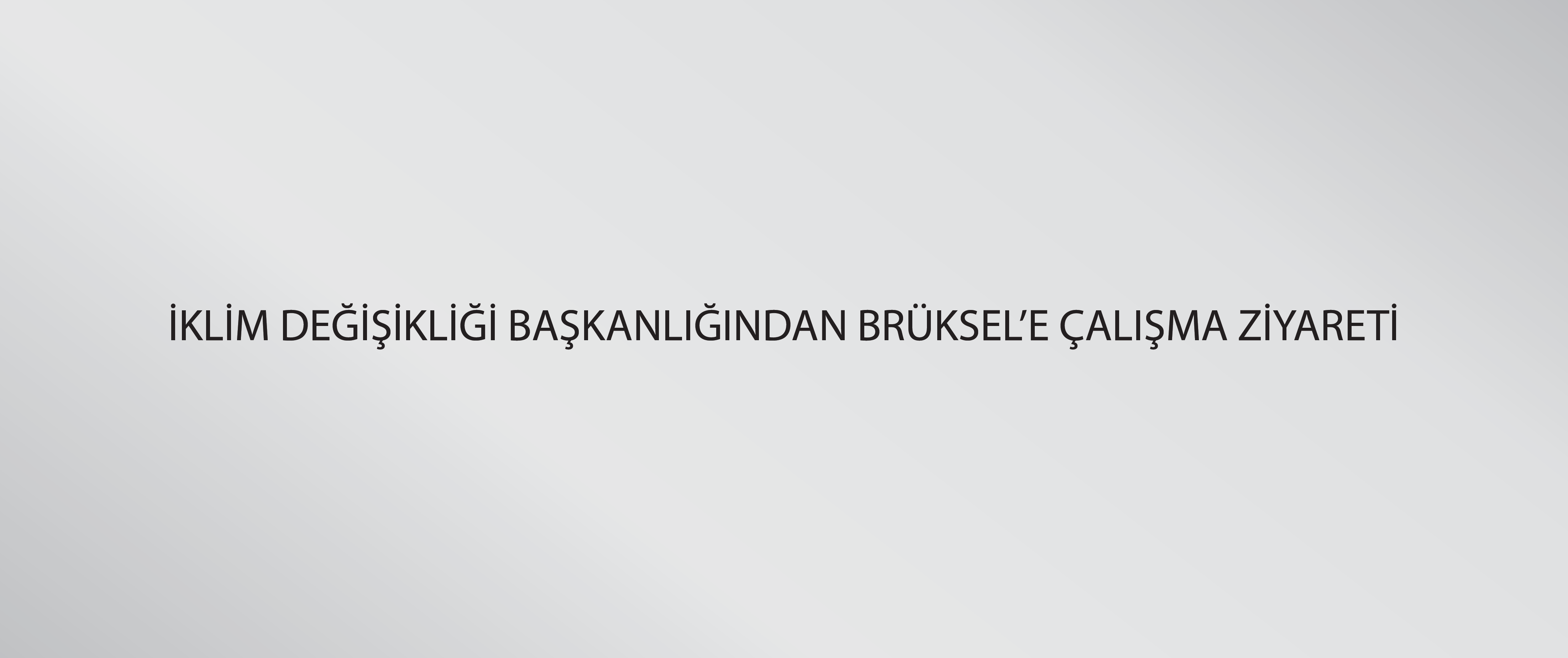 İklim Değişikliği Başkanlığından Brüksel’e çalışma ziyareti