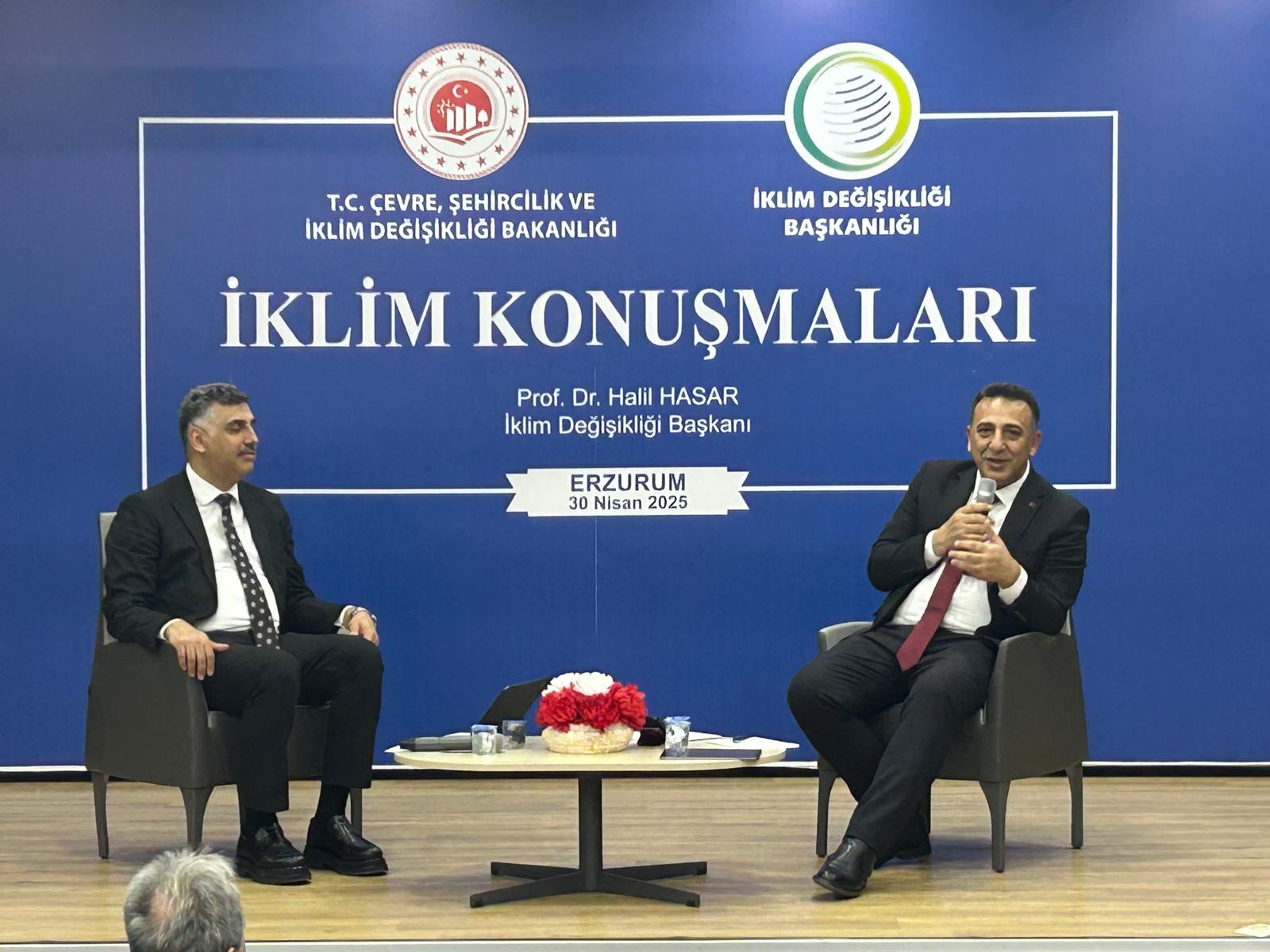 İklim Değişikliği Başkanı Hasar, ‘İklim Konuşmaları’ programında Erzurumlularla buluştu