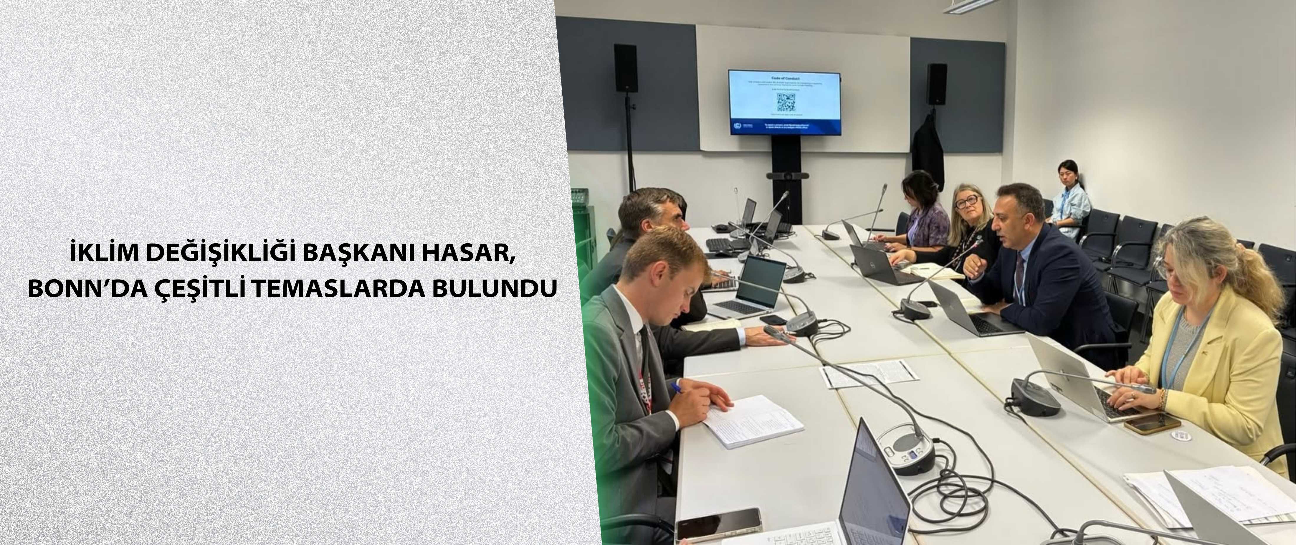 İklim Değişikliği Başkanı Hasar, Bonn’da çeşitli temaslarda bulundu