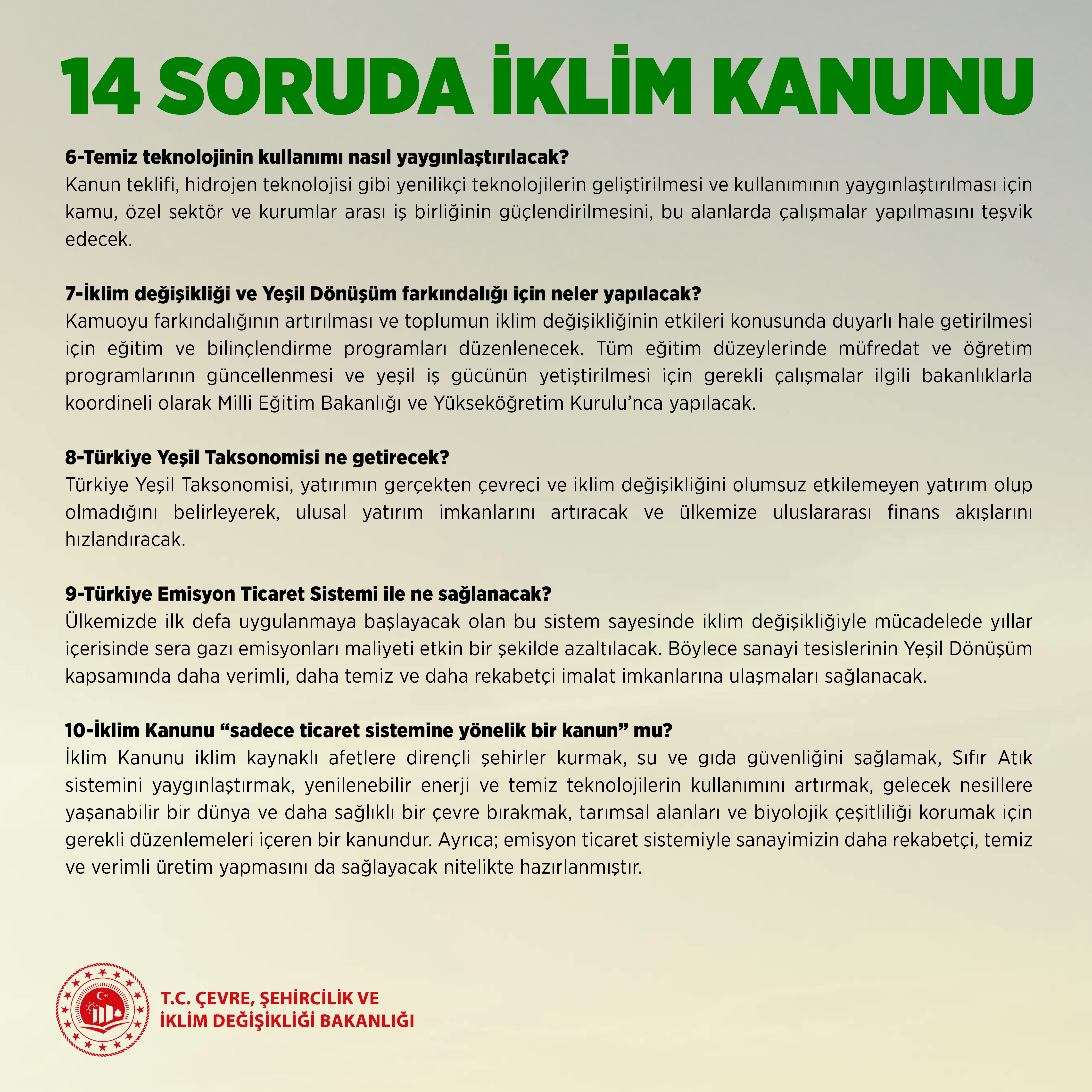 TÜRKİYE’NİN İLK İKLİM KANUNU NELER GETİRİYOR?